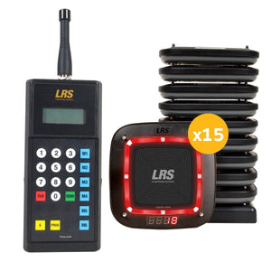 Guest Pager System Kit with 15 Pro Pagers and MT Transmitter by Long Range Systems