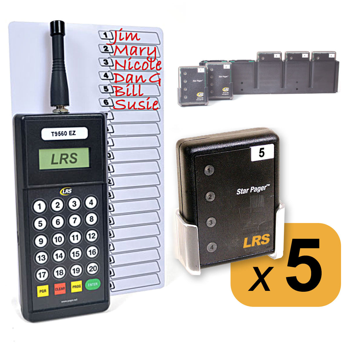 Staff Pager System Kit with 5 Pagers by Long Range Systems – PagerBeep.com