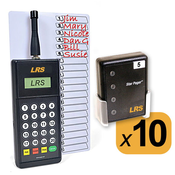 10 Server Pager Restaurant Pager Kit by Long Range Systems
